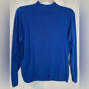 Studio Works 1X Bright Blue Mock Neck Sweater